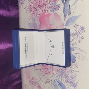 Sterling Silver Cubic Zirconia Cat Necklace and Stud Earring Set